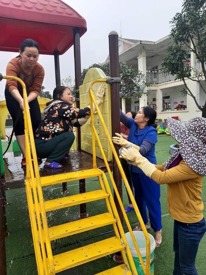 TRƯỜNG MẦM NON KỲ HOA TRIỂN KHAI CÁC BIỆN PHÁP PHÒNG, CHỐNG DỊCH COVID19