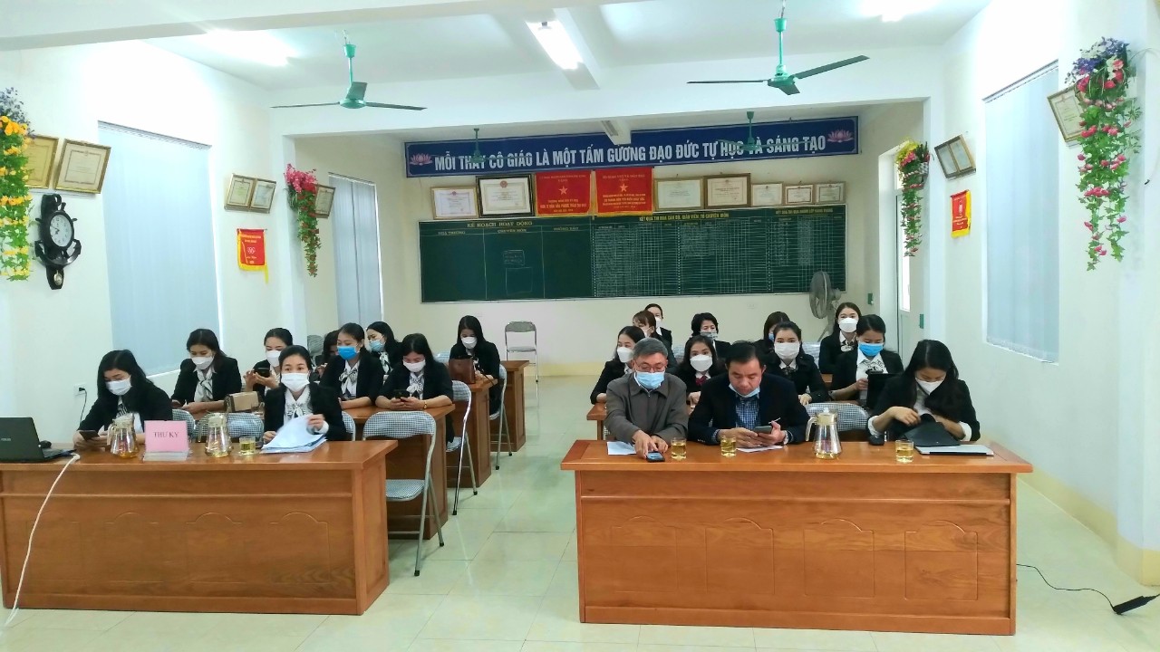 Chi bộ Mầm non Kỳ Hoa tổ chức Hội nghị tổng kết công tác Đảng và nhiệm vụ chính trị năm 2021 và triển khai phương hướng nhiệm vụ năm 2022.